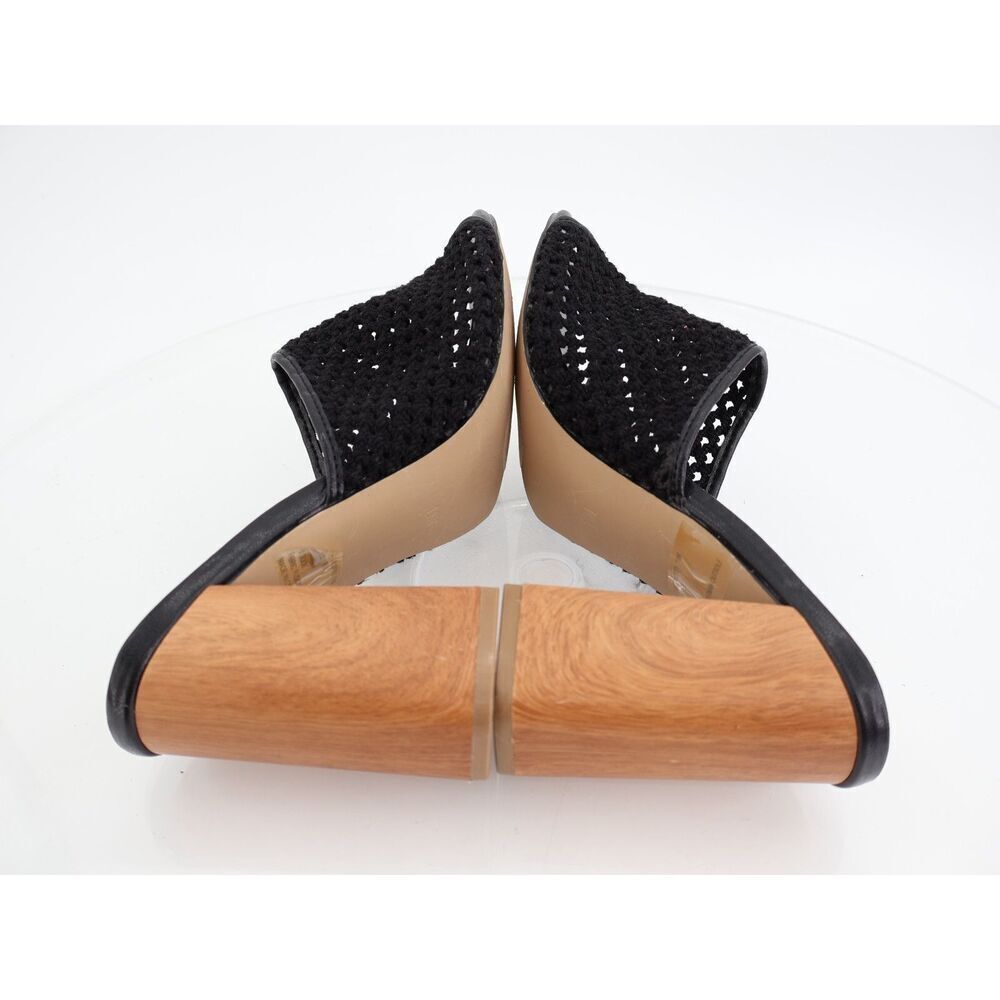 Steve Madden Cataleya Block Heel Sandal Size 11M Crochet Mule Slip On Shoe Black - Picture 7 of 11